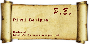 Pinti Benigna névjegykártya